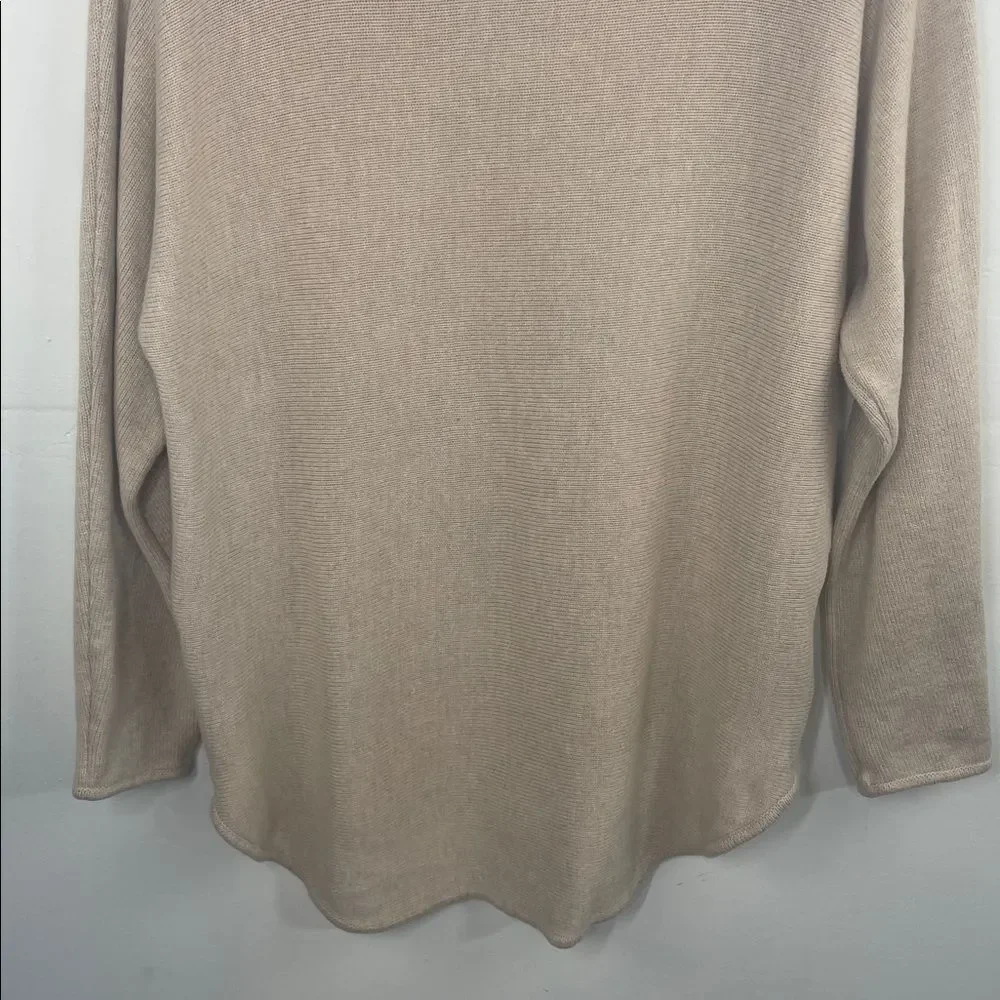 Michael Kors Beige Tight knit Boatneck 3/4 sleeve Sweater size Large
